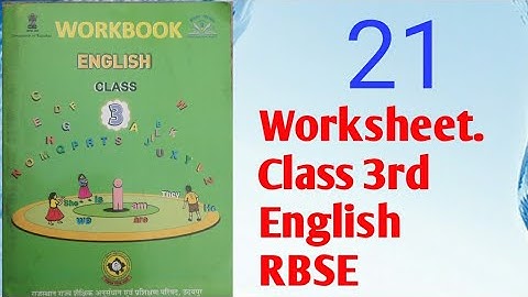 Class 3rd English Worksheet 21  #RBSE #Rajat