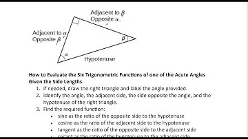 Math 127 7-4 Using Right Triangles to Evaluate Trig Functions