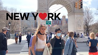 [4K]🇺🇸NYC Spring Walk/Washington Square Park, Washington Mews, Manhattan. Mar 27 2021