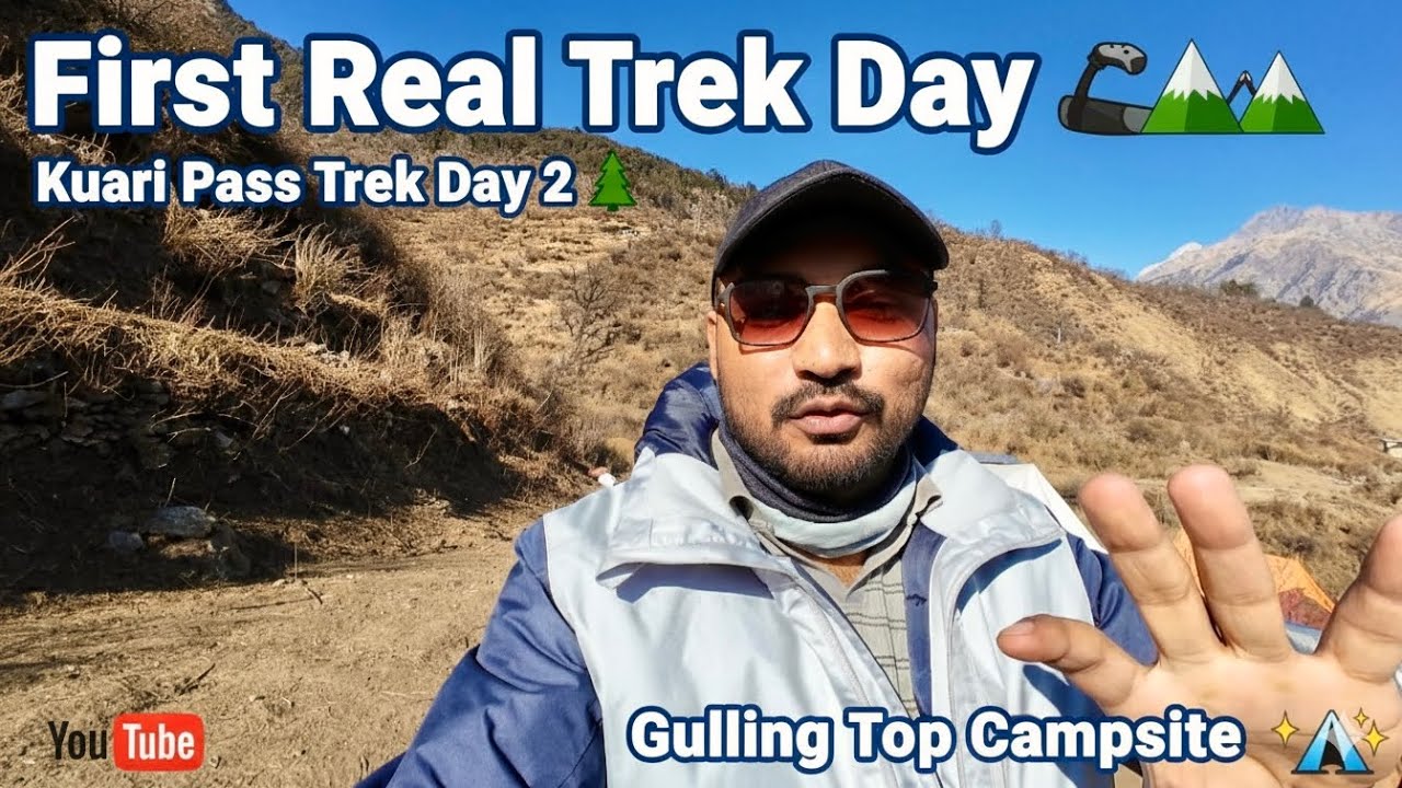First Real Trek Day 🥾🏔️ | Kuari Pass Trek Day 2 🌲 | Gulling Top Campsite ⛺✨
