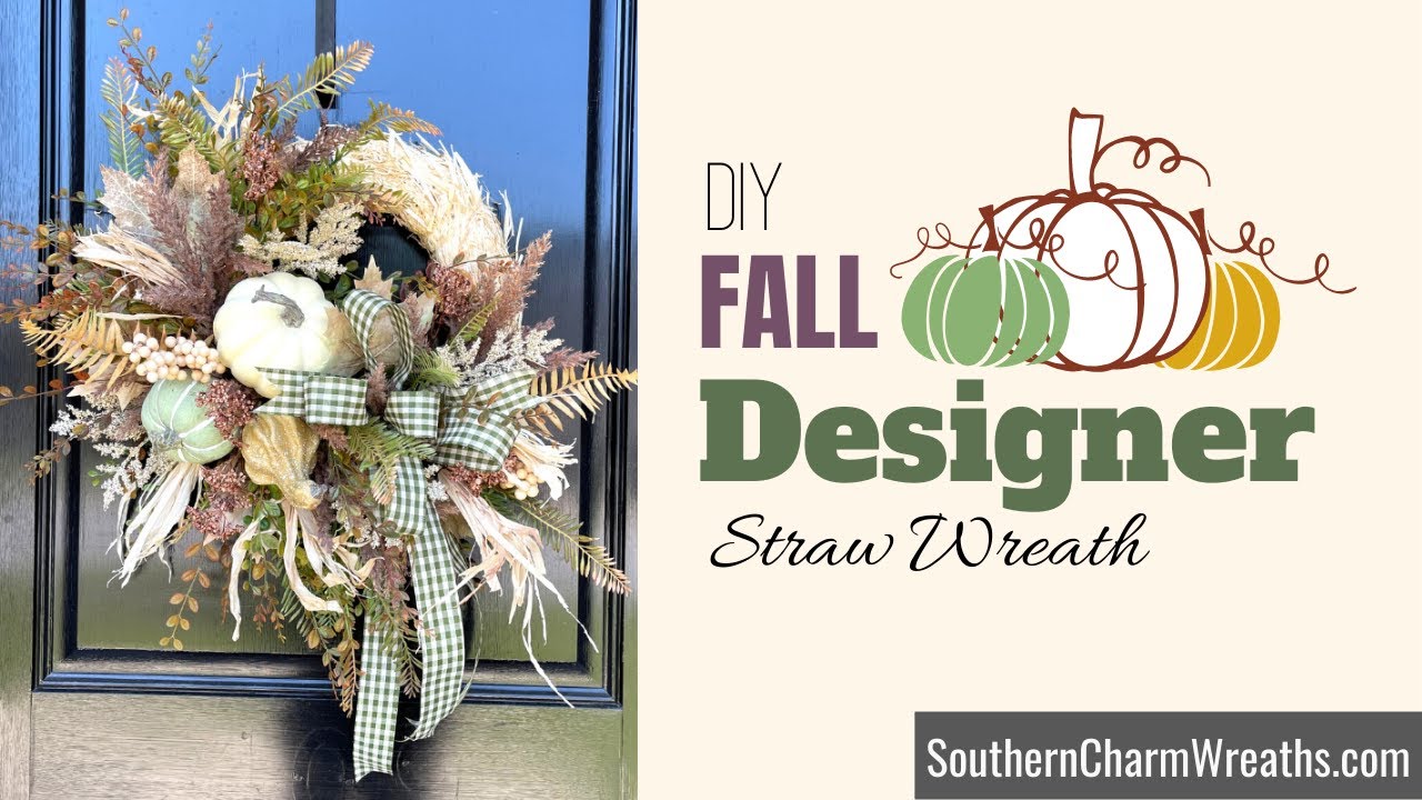 How To Make A Fall Designer Wreath On Straw Wreath Base DIY Fall 