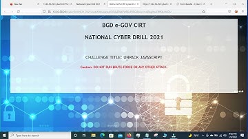 National Cyber Drill 2021, Web Challenge Solve, Bangla.