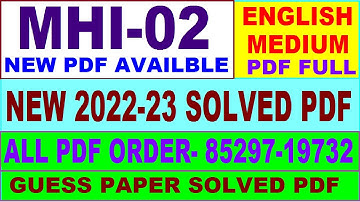 mhi 02 solved assignment 2022-23 / mhi 2 solved assignment in English / ignou ma history solved