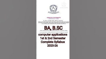 OU B.A / B.Sc (Computer Applications) Syllabus & Credit Structure |1st & 2nd Semester 2025-26 (CBCS)