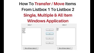 how to move selected listbox items to another listbox in winforms c#4.6