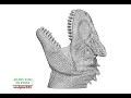 Allosaurus dinosaur hollow pen holder 3d printable model by sculptor101