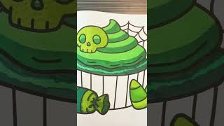 Dyane Green Ghostly Cupcake Treat coloring page #coloringbook #coloringpages #colortok #witchyvibes