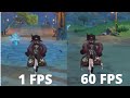 1 FPS to 60 FPS Comparison | Genshin Impact