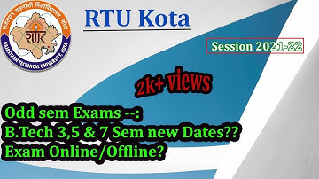RTU Odd sem Exam Session 2021-22🔥 | RTU Exam Update | RTU Kota