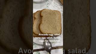 Avocado-egg salad, tuna-egg salad, boiled eggs for breakfast, yum! @everythingunderthesun-e2k