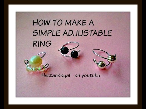How to make a SIMPLE ADJUSTABLE RING, diy jewelry, ring making, wire and bead ring.