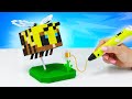 ПЧЕЛА и БЕСКОНЕЧНАЯ ФЕРМА МАЙНКРАФТ 3D Ручкой! ПОВТОРЯЮ Мобов из MINECRAFT 24 часа DIY