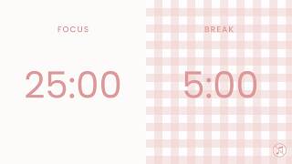 25/5 Study With Me | 25x4 Focus Sessions (Pink Plaid Edition)