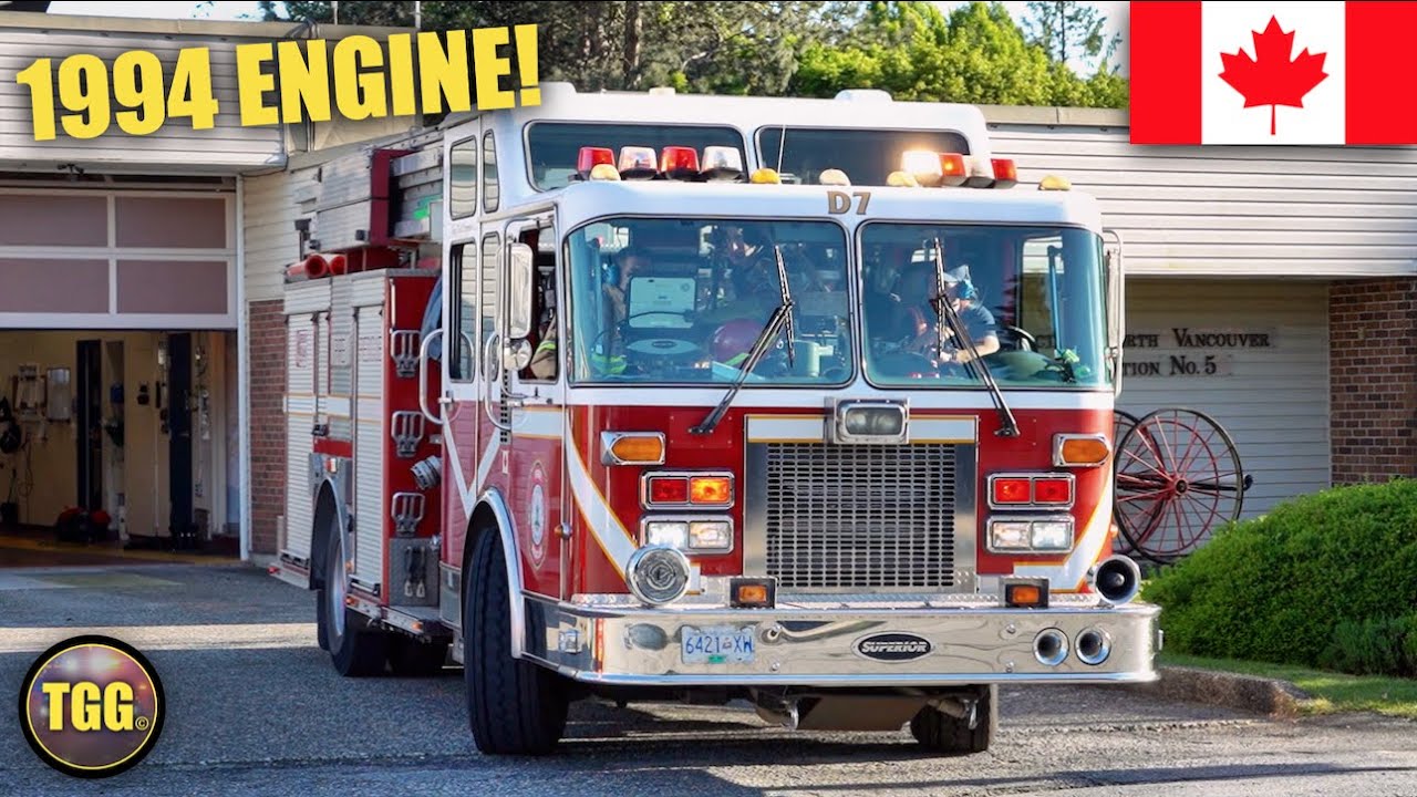 [North Vancouver] 1994 Engine 7 Responding With Lights & Siren! - YouTube