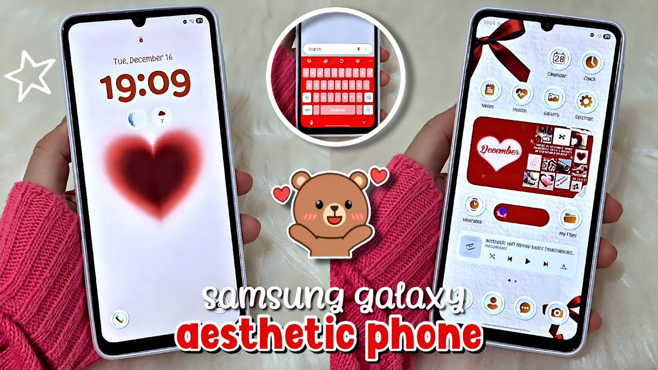 customize my samsung galaxy a07 with me ⚘️❣️ after the one ui 8 ✨️ red theme