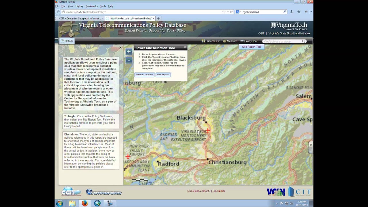 Broadband Policy Database Demo