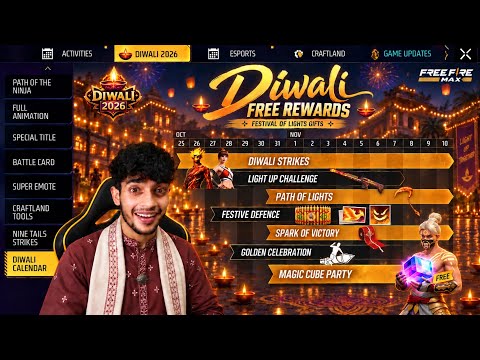 DIWALI 2026 FREE REWARDS 🪔 Free Fire Max 