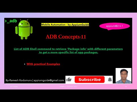 #11 ADB Concepts | List of ADB Shell command to retrieve ‘Package info ...