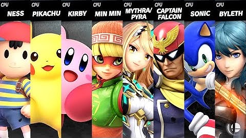 Ness VS Pikachu VS Kirby VS Min Min VS Mythra / Pyra VS Captain Falcon VS Sonic VS Byleth Ultimate