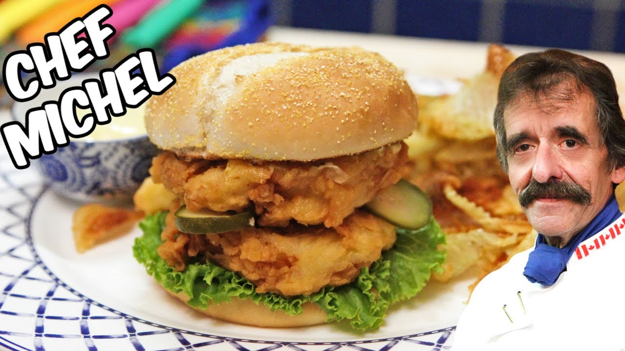 Burger au poulet frit croustillant