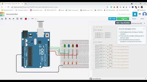 TINKERCAD | | FOUR LED BLINKING USING ARDUINO UNO