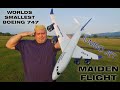 WORLDS SMALLEST RC Boeing 747 Airliner 4x32mm 4 blade EDF Jumbo Jet Mode 2 RTF Maiden flight