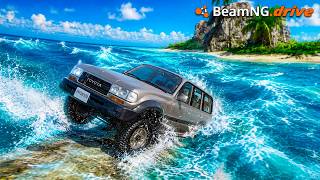 ¡Reto CRUZAMOS EL MAR EN TOYOTA Burbuja! | BeamNG.drive