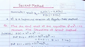 Secant method in hindi | how to solve secant method