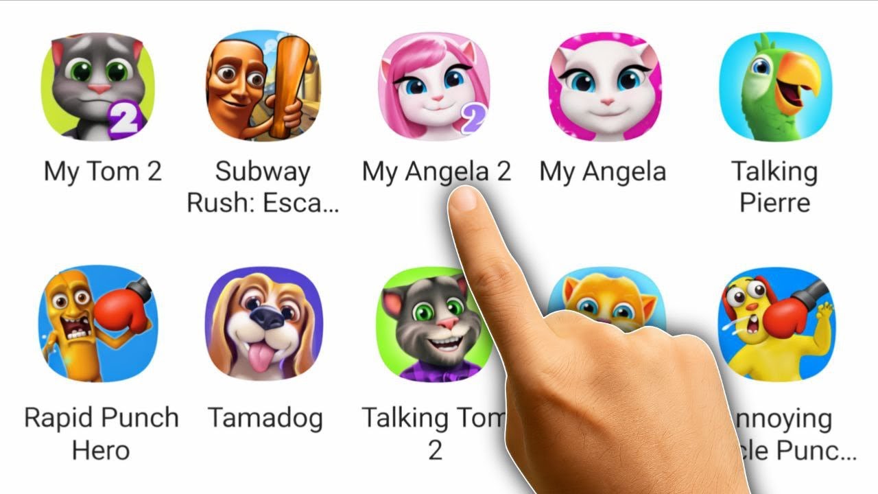 My Tom 2, Subway Rush, My Angela 2, My Angel, Talking Pierre, Rapid Punch Hero, Tamadog, Talking Tom