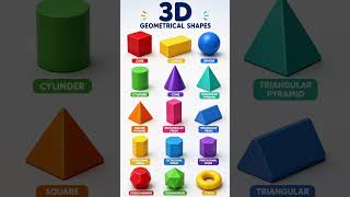 3D Geometrical Shapes||Cube,Sphere,Cone, Cylinde,cuboid | Math Learning #shortsfeed #3dshapes #short