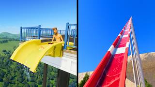 Smallest vs Biggest Water Slides – Planet Coaster 2