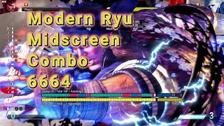 SF6 Modern Ryu Max Midscreen Damage Punish Combo! (6664)