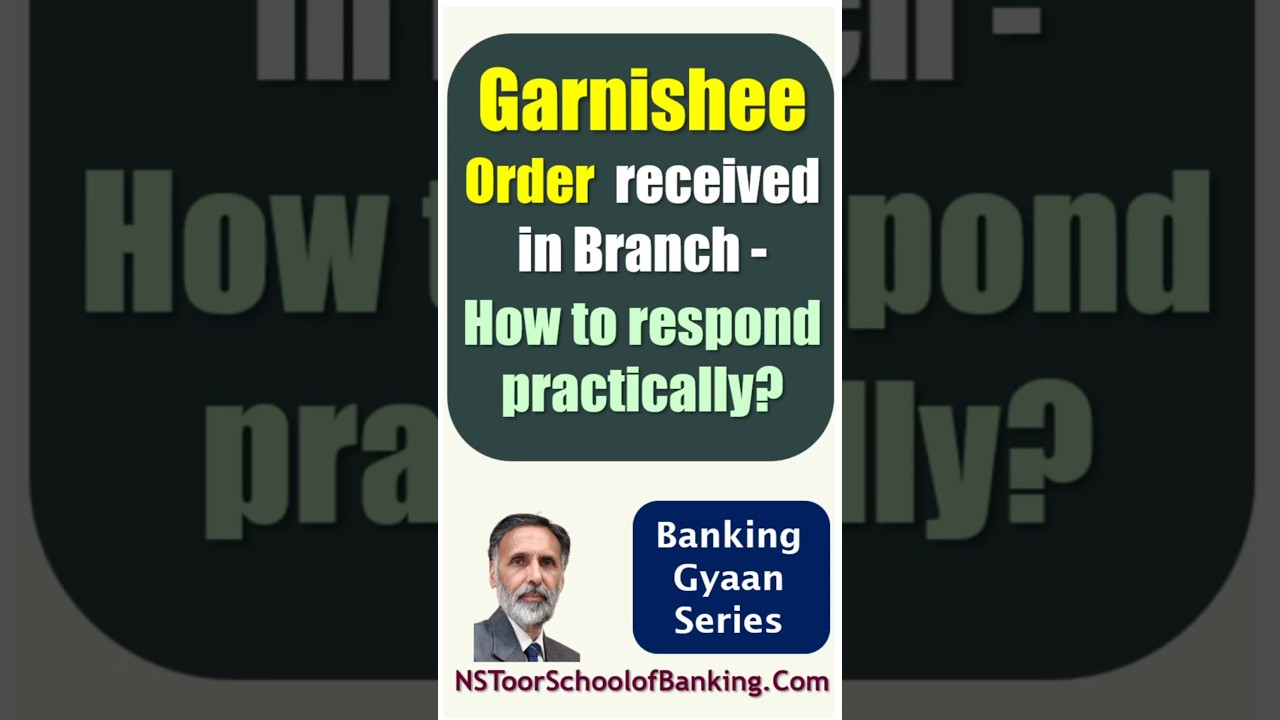 GARNISHEE ORDER received in Branch !!! How to respond?