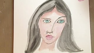 face watercolor using watercolors