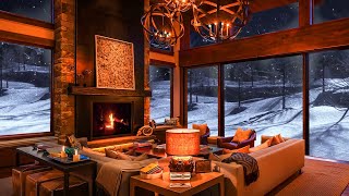 Blizzard Sounds and a big Fireplace for Sleep and Relaxation   Heavy Snowstorm Sounds for Relax