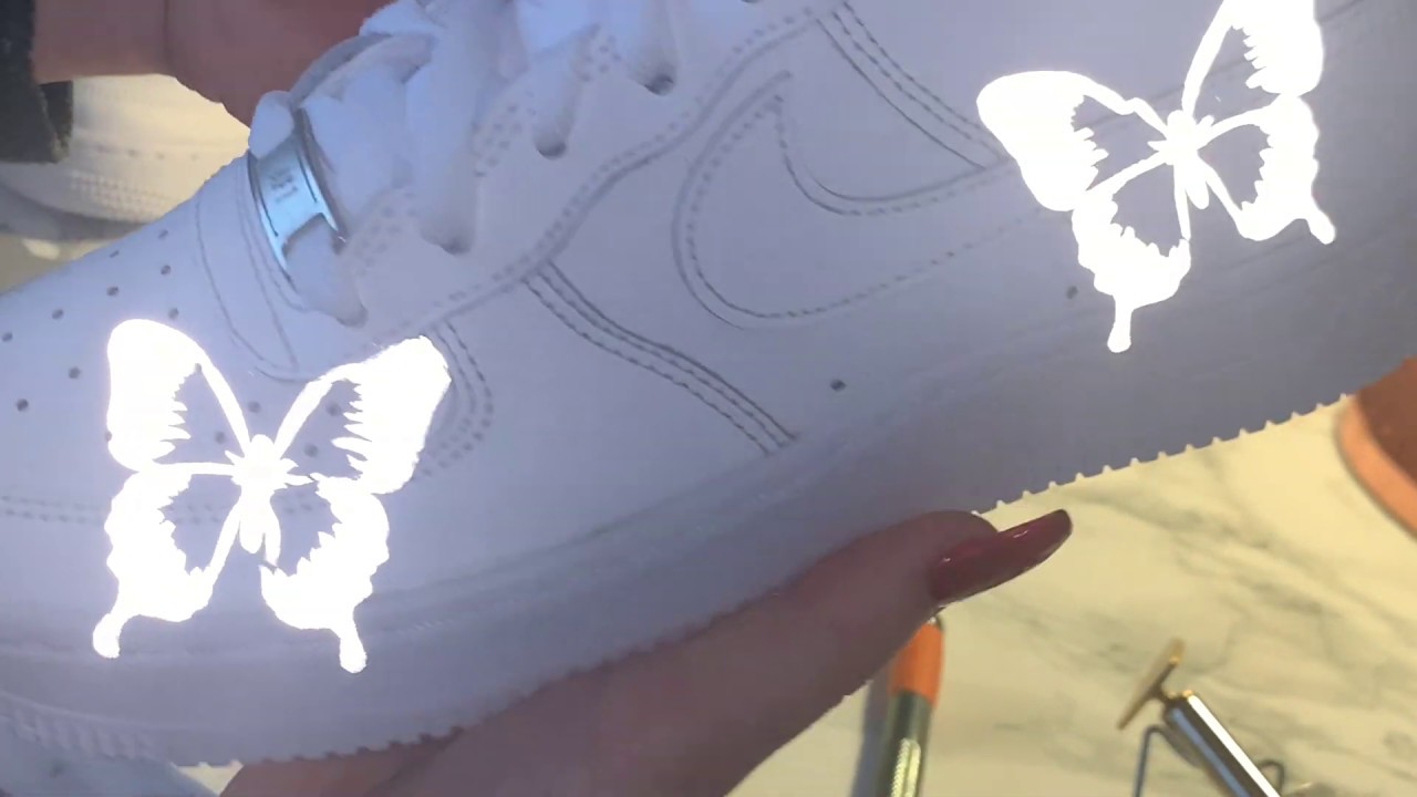 black air force 1 with butterflies