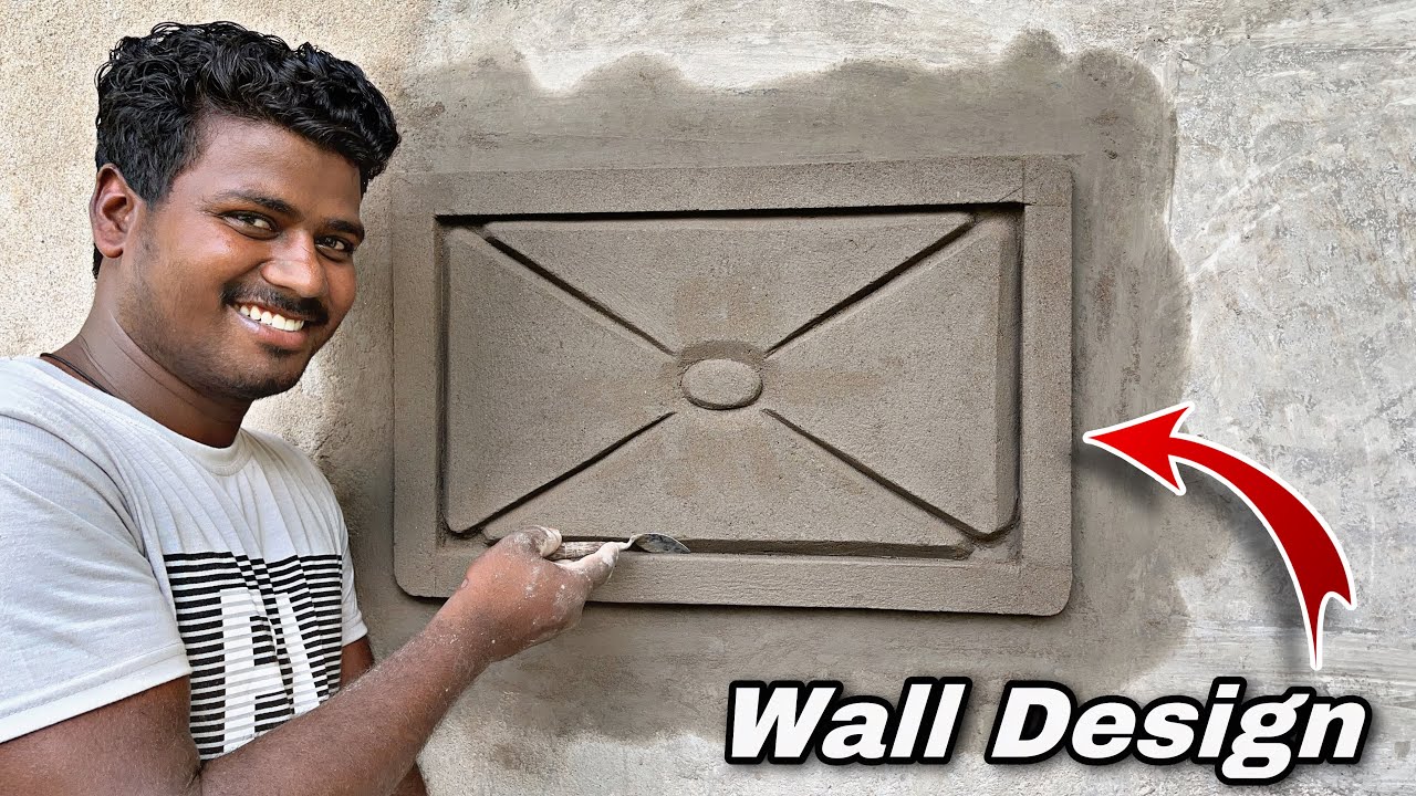How To Make A Wall Design || New Design || Cement Sand And Plastering  Wall Design - Raj M Bhadrak