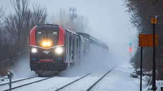 Railfanning in the snow at Northbrook 
