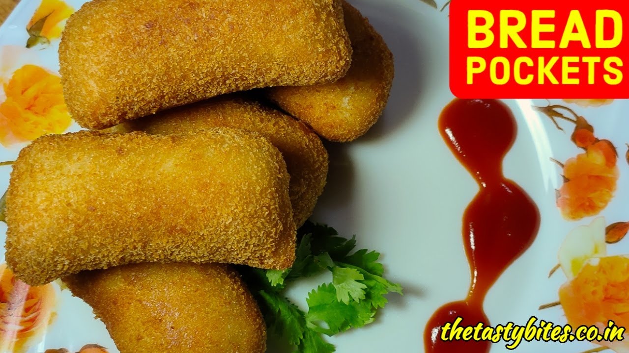 Bread Pockets Bread Pizza pocket Recipe Vegetables bread pockets Veg Bread Roll Snacks
