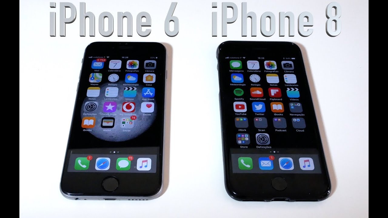 iPhone 6 vs iPhone 8 Before Battery Swap - YouTube