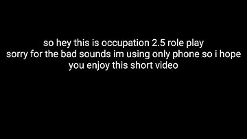 Role playing in occupation 2.5