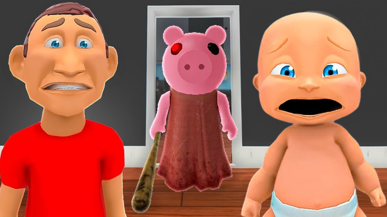 Папа СПАСАЕТ малыша от ПОРОСЕНКА!