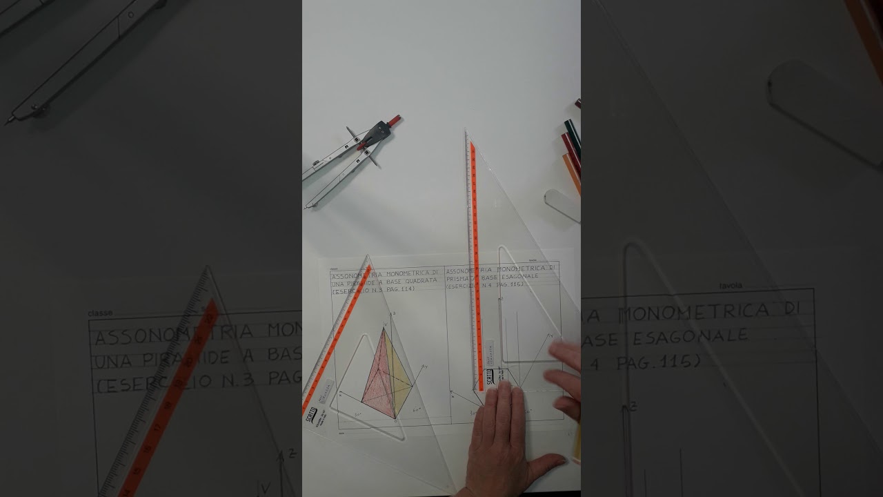 ASSONOMETRIA MONOMETRICA DI UN PRISMA A BASE ESAGONALE