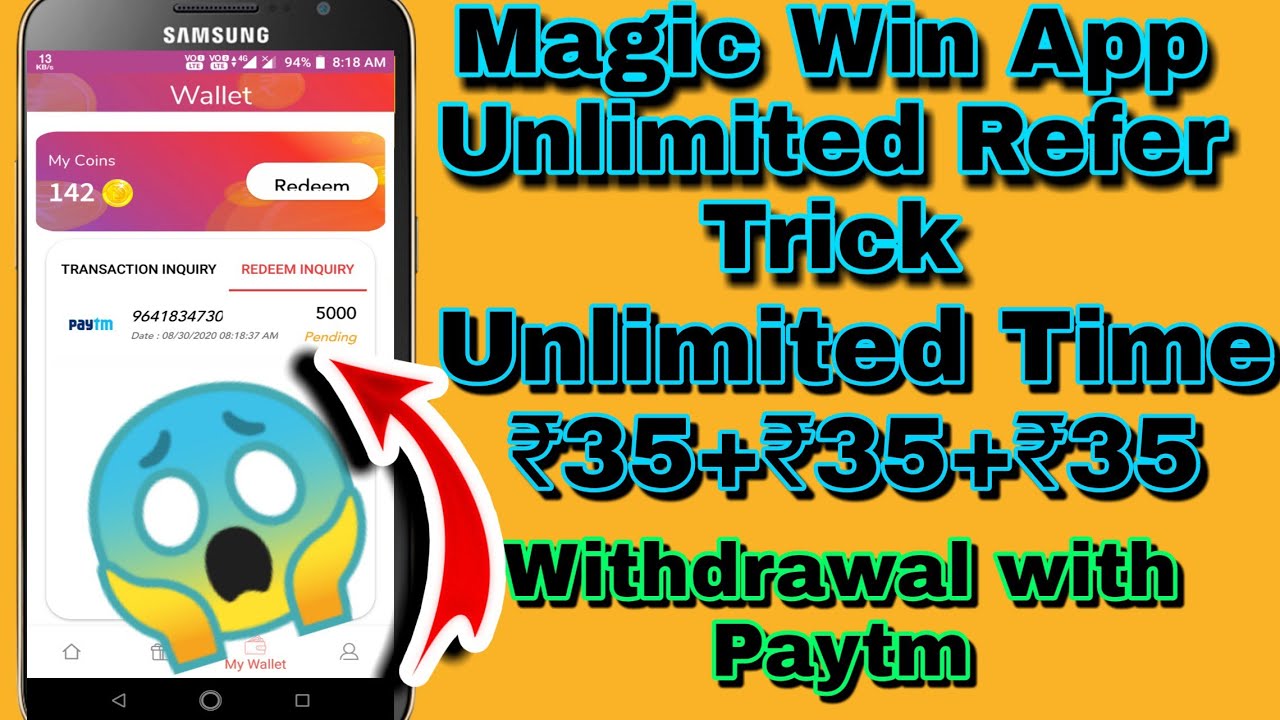 Magic Win App Unlimited Refer Trick😱🤑🤑