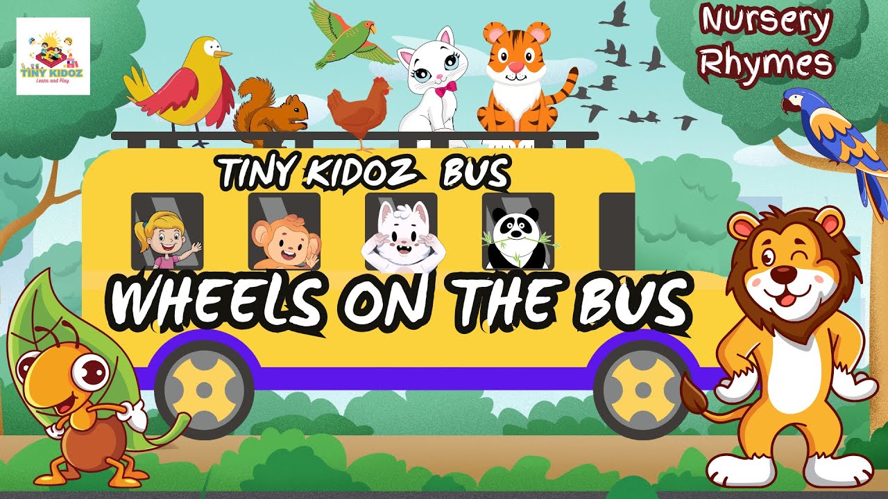 New Wheels on the Bus Nursery Rhymes song for Kids Animation Childrens Learn Play Kids