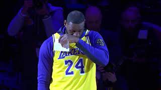 Lebron James gives an emotional speech about kobe Bryant
