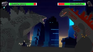 [DC2] Titanus Godzilla vs Shin Godzilla | ANIMATION with healthbars