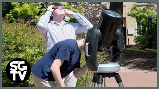 USC students come together to view the solar eclipse