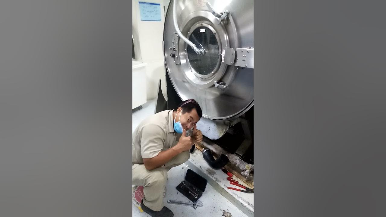 Unimac washing machine drain valve not close properly, remove and clean