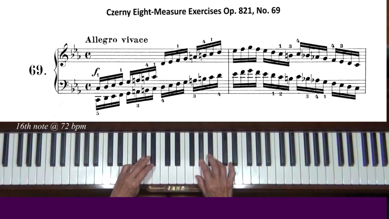 Czerny Eight Measure Exercises Op. 821, No. 69 Piano Tutorial